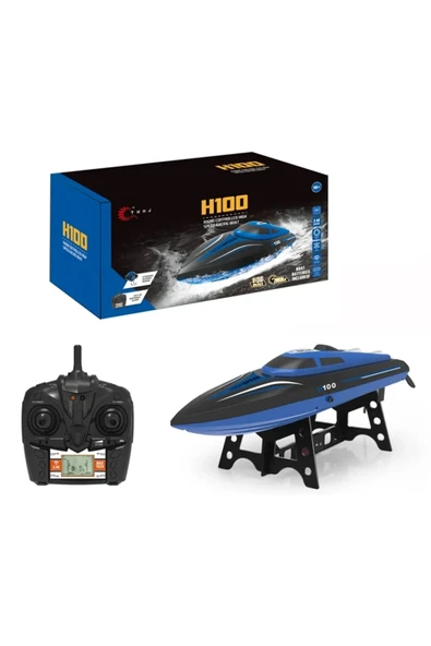 H100 RC Hız teknesi su geçirmez yüksek hızlı 35 CM Mavi RENK ürün görseli 1