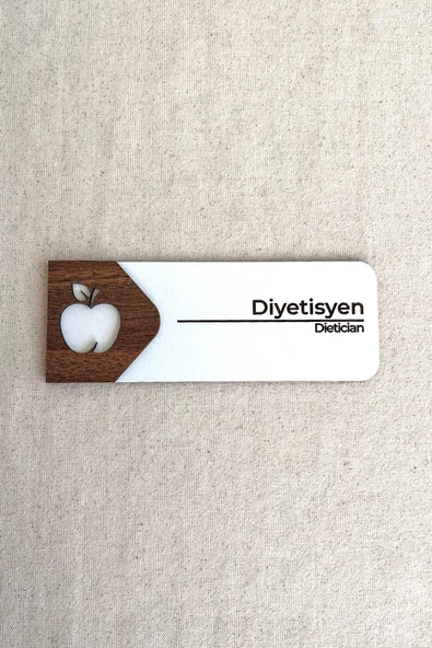 Diyetisyen Kapı Tabelası – MDF Muayene ve Danışma Oda Levhası | 19x7 cm Çift Katmanlı ürün görseli 1