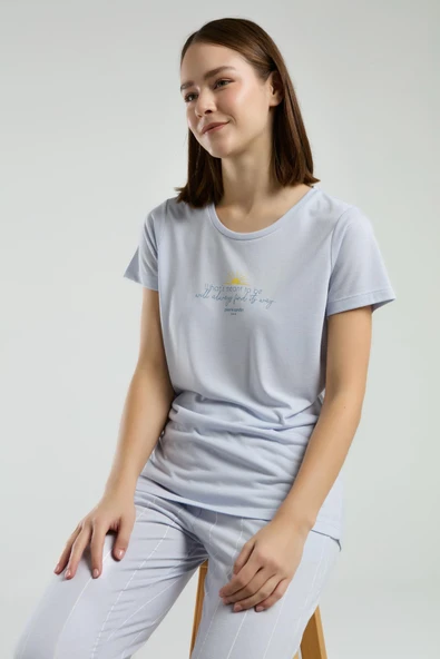 Pierre Cardin Kadın Bisiklet Yaka Kısa Kol Pijama Takım ürün görseli 1