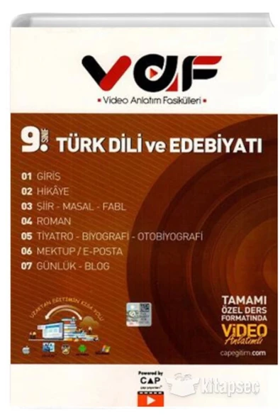 *Kampanya* Çap 9.Sınıf Türk Dili Edebiyatı Video Anlatım Fasikülleri ürün görseli 1