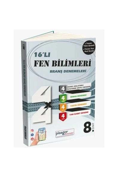 Pisagor 8.Sınıf 16 Li Fen Bilimleri Branş Denemeleri ürün görseli 1