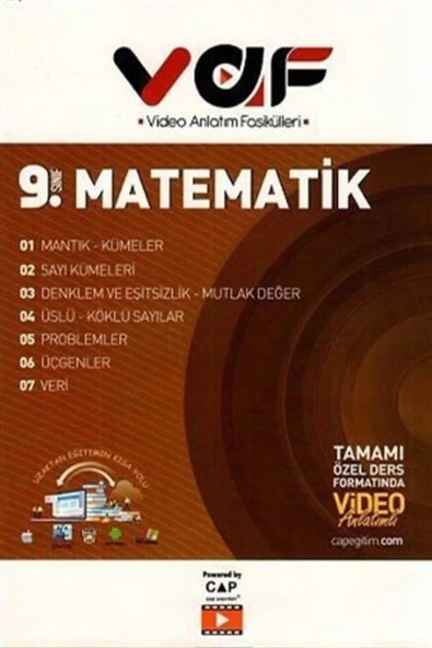 *Kampanya* Çap Vaf 9.Sınıf Matematik Video Anlatım Fasikülleri ürün görseli 1