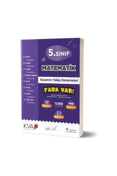 Kva 5.Sınıf Matematik Kazanım Takip Denemeleri Koray Varol Akademi ürün görseli 1