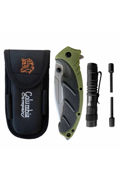 Columbia Tactical Set Fst-3070a Haki Çakı+fener ürün görseli 1
