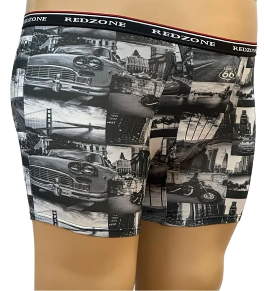 Nostalji Desenli Dijital Baskılı Büyük Beden Likralı Boxer ürün görseli 1