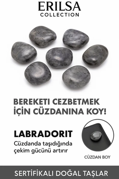 Sertifikalı Cüzdan Boy Yansımalı Labradorit Taşı – Spekrolit Güçlü Sezgi ve Koruma Hissi Sağlar ürün görseli 1