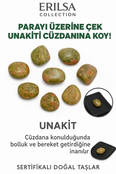 Sertifikalı Cüzdan Boy Unakit Taşı Kütle - Duygusal Şifa ve Denge Sağlar ürün görseli 1