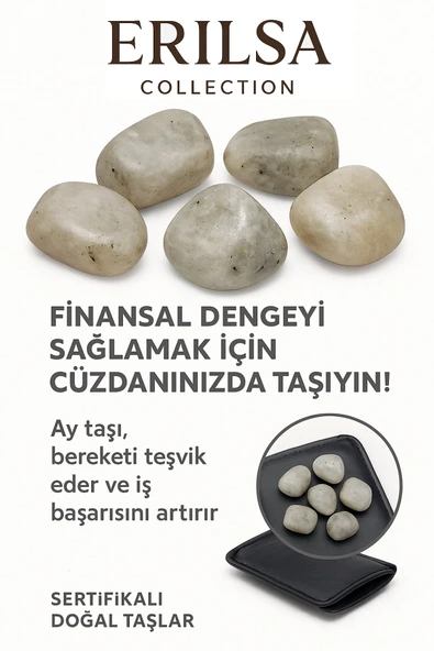 Sertifikalı Cüzdan Boy Yansımalı Ay Taşı Kütle -  Duygusal Denge ve İçsel Uyum Sağlar ürün görseli 1