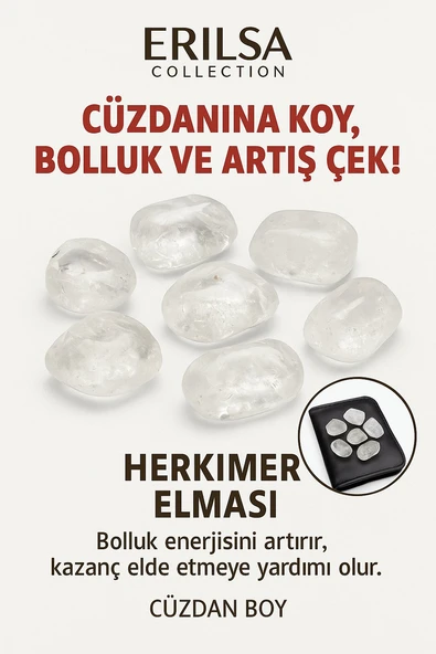 Sertifikalı Cüzdan Boy Herkimer Elması Taşı - Berraklık ve Netlik Hissi Kazandırır ürün görseli 1