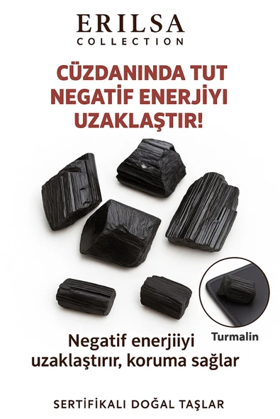 Sertifikalı Cüzdan Boy Ham Turmalin Taşı Kütle - Negatifliği Bloklar ve Koruma Sağlar ürün görseli 1