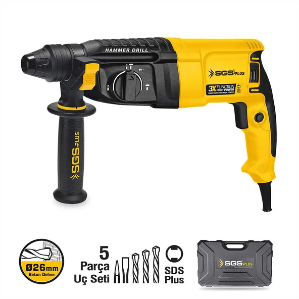 SGS PROFESYONEL KIRICI-DELİCİ MATKAP 800 Watt 26 MM 3 KG (SDS PLUS) ürün görseli 1