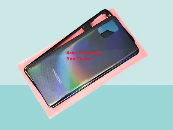 Tkgz - Samsung Galaxy A51 A515 FULL KASA Arka Kapak Batarya Kapağı - SİYAH ürün görseli 1