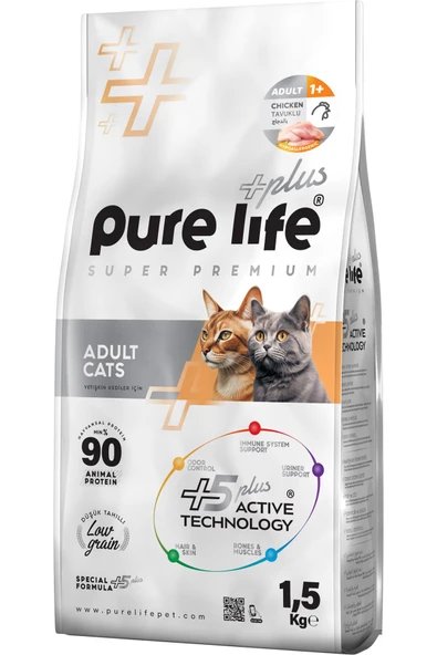 PureLife Pure Life Plus Tavuklu Yetişkin Kedi Maması 1.5 Kg ürün görseli 1