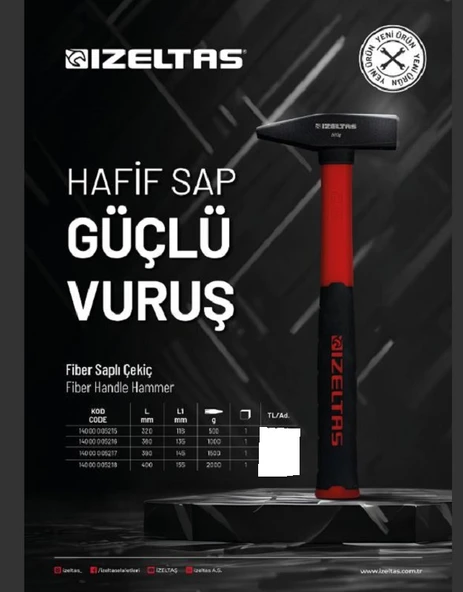 FİBER SAPLI ÇEKİÇ 2000 GR ürün görseli 1