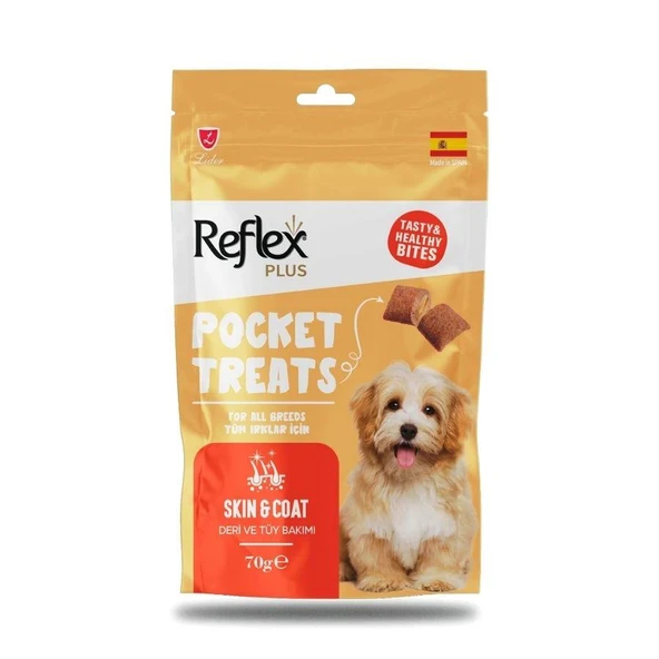 Reflex Plus Pocket Treats Deri ve Tüy Sağlığı İçin Köpek Ödül Maması 70 Gr ürün görseli 1