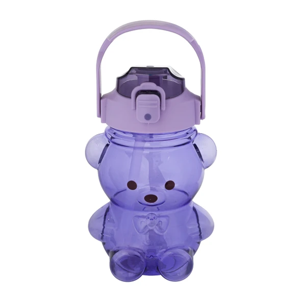 Relaxion Boyun Askılıklı, Hediyeli, İthal Lüx Ayıcıklı Mor Matara 1100 Ml.(449) ürün görseli 1