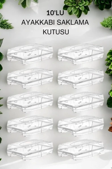 Buclee Byv - 10'lu Kadın Ayakkabı Kutusu Şeffaf Ayakkabılık Ayakkabı Saklama Kutusu ürün görseli 1