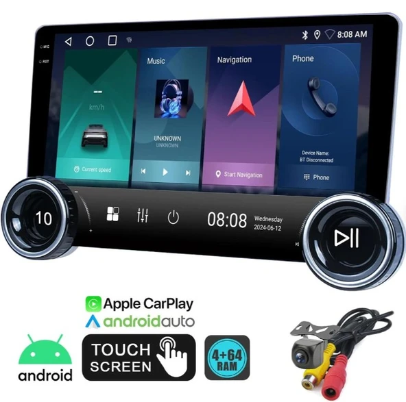 Rose DC-8710BT-232 10.1"Android 10 2+32 GB Kameralı  Multimedya Teyp ürün görseli 1