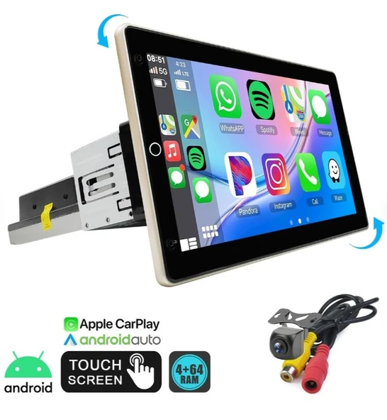 Rose DC-8610BT-464 10.1"Android 10 4+64 GB 360 Derece Kameralı Multimedya Teyp ürün görseli 1