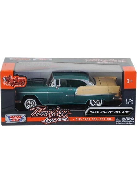 Metal 1955 Chevy Bel Air Yeşil 1:24 Ölçek ürün görseli 1