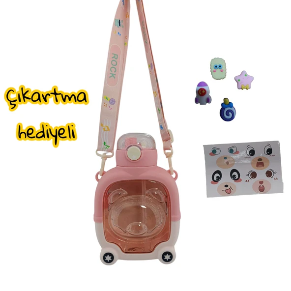 Relaxion Hediyeli, İthal Lüx Pembe Matara/Suluk 1000 Ml (451) ürün görseli 1