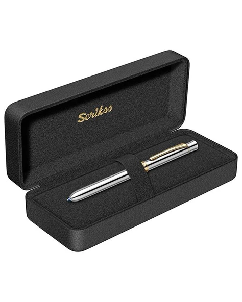 Scrikss Trio 93 Multifonksiyon Kalem Altın Krom ürün görseli 1