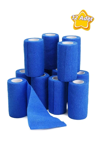 Kendinden Yapışkanlı Elastik Koban Bandaj-Kendine Yapışan Coban Mavi Renkli 10 cm x 4,5 metre ürün görseli 1