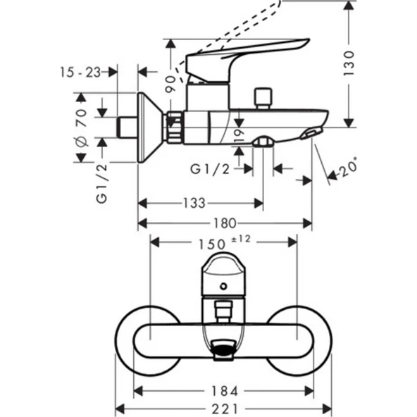 Hansgrohe Logis E Banyo Bataryası - Resim 2
