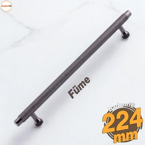 Martin Füme Metal Kulp 224 mm Mobilya Çekmece Mutfak Dolabı Dolap Modern Kapak Kulpları Grip Desen ürün görseli 1
