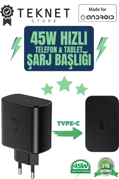 Samsung Galaxy S23 S24 S25 Plus / S23 S24 S25 Ultra Hızlı Şarj Aleti 45w Type-c Başlık Adaptör ürün görseli 1