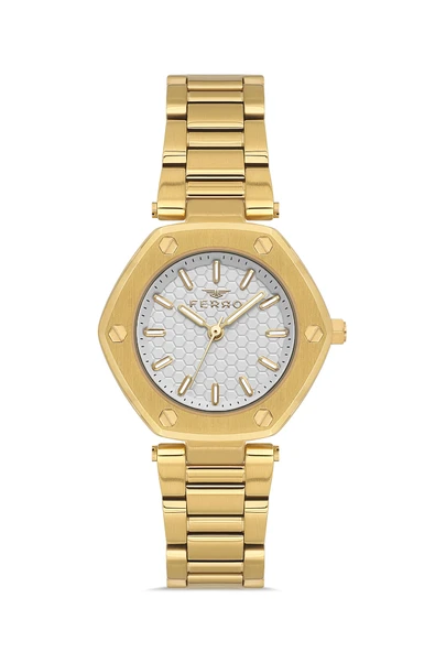 Ferro FL43006A-B Quartz Çelik Altın Rengi 32 mm Kadın Kol Saati ürün görseli 1