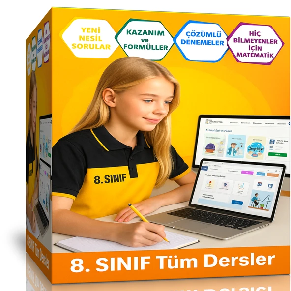 8. Sınıf Tüm Dersler Eğitim Seti (Online Paket) ürün görseli 1