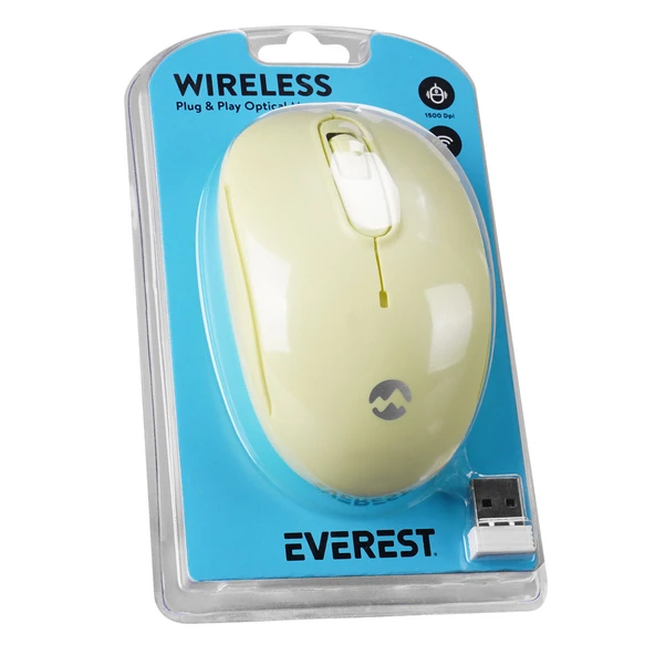 Everest SMW-666 Usb Sarı 2.4Ghz Optik Wireless Mouse ürün görseli 1