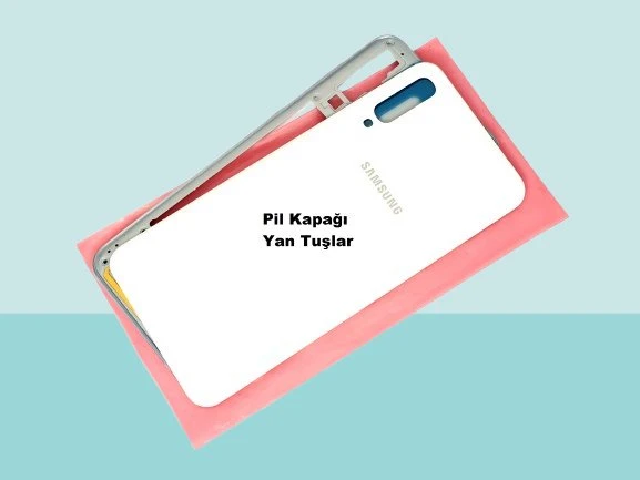 Tkgz - Samsung Galaxy A50 A505 FULL KASA Arka Kapak Batarya Kapağı - BEYAZ ürün görseli 1
