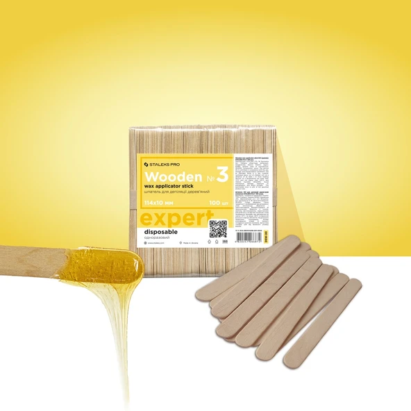 Staleks Ahşap Wax Sir Ağda Spatulası İnce 100lü ürün görseli 1