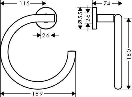Hansgrohe Logis Universal Halka Havluluk - Resim 2