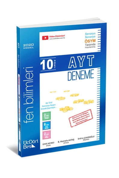 Ayt Fen Bilimleri Ösym Tarzında 10 Deneme Üçdörtbeş ürün görseli 1