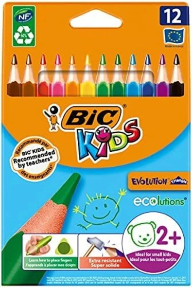 Bic Kids 12 Li Üçgen Jumbo Kuru Boya Küçük Boy 8E+06 ürün görseli 1