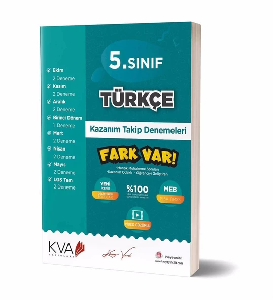 Kva 5.Sınıf Türkçe Kazanım Takip Denemeleri Koray Varol Akademi ürün görseli 1
