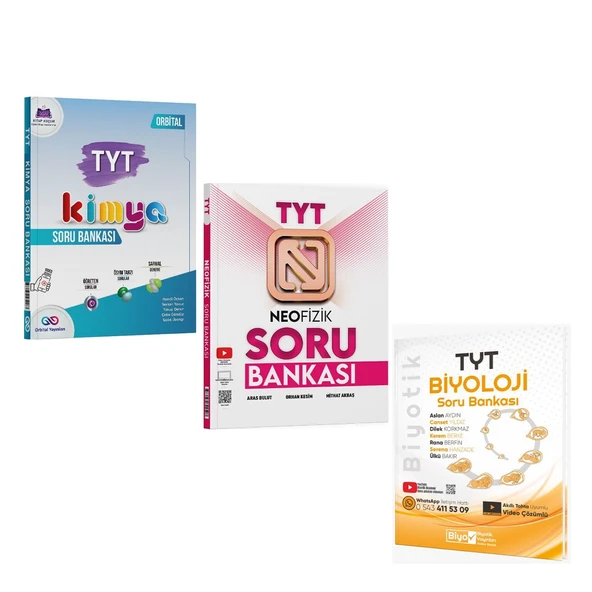 Orbital TYT Kimya Neofizik Fizik ve Biyotik Biyoloji Soru Bankası Seti 3 Kitap ürün görseli 1
