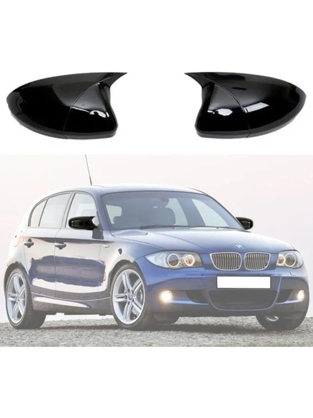 Bmw 1.seri E87 Kasa 2004-2011 Uyumlu Batman Parlak Siyah Ayna Kapağı ürün görseli 1