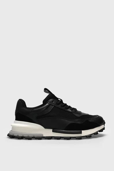 Lufian Henry Erkek Hakiki Deri Klasik Sneaker Siyah 111230265 ürün görseli 1