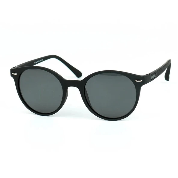Di Caprio DC4027BLACK Yuvarlak Oval Mat Siyah Polarize Camlı Unisex Güneş Gözlüğü ürün görseli 1