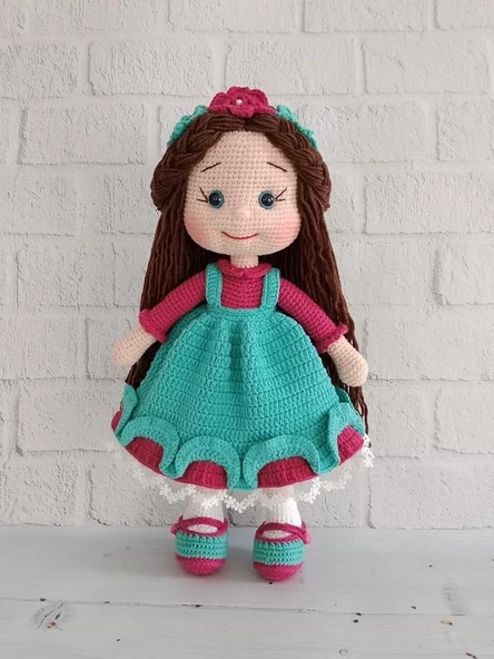 Mint Yeşili Merve Bebek Amigurumi Organik Oyuncak ürün görseli 1