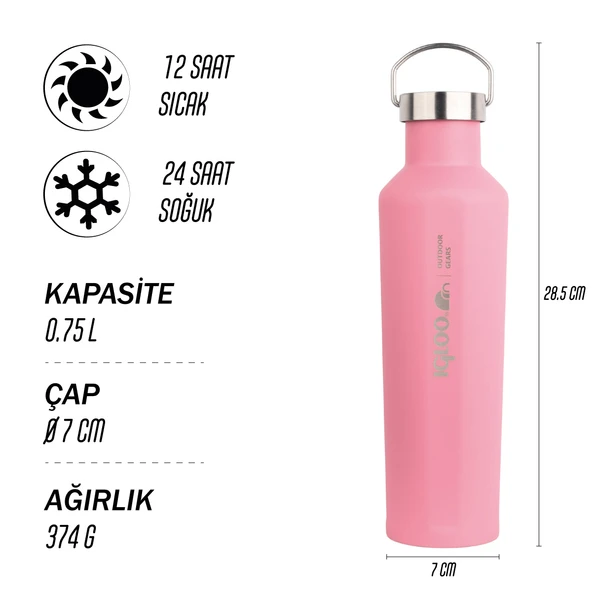 Igloo Pentagon Termos 750ml-PEMBE - Resim 9