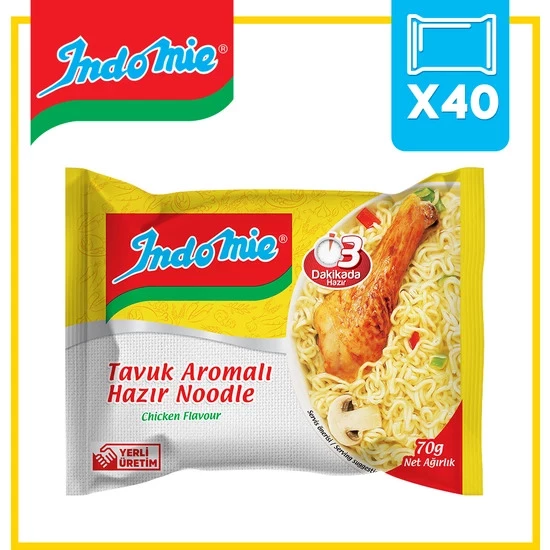 İndomie Tavuk Aromalı Hazır Noodle 70g 40 adet ürün görseli 1