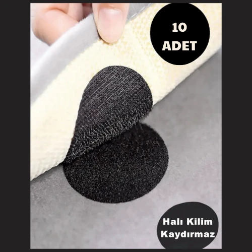 Mucit Home  Halı Kilim Koltuk Örtüsü Kaydırmaz Sabitleyici Cırt Yıkanabilir Kendinden Yapışkanlı Ped 10 ADET ürün görseli 1