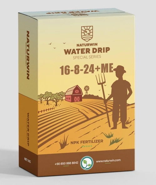 Damlama Gübresi Naturwin Water Drip 16-8-24+2MGO+Me Npk Gübre 1 KG ürün görseli 1