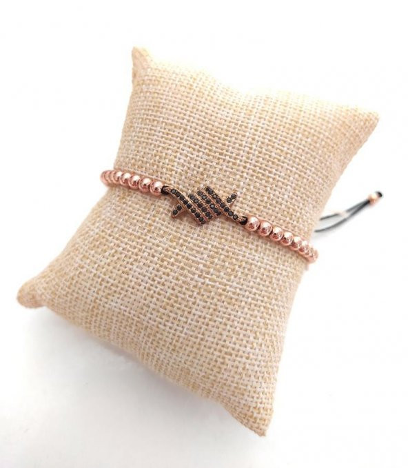 Svaroski Taşlı Bileklik Ayarlanabilir Kadın Rose Gold 9569 ürün görseli 1