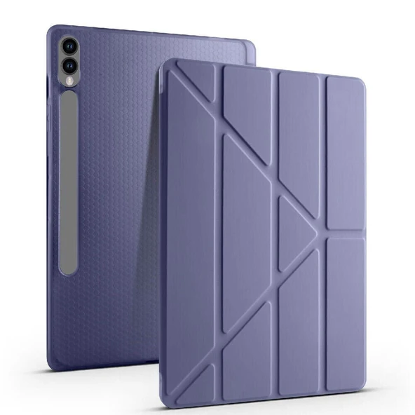 Samsung Galaxy Tab S9 Plus X810 12.4 İnç Katlanabilir Kalemlikli Standlı Akıllı Kılıf  Lavanta ürün görseli 1
